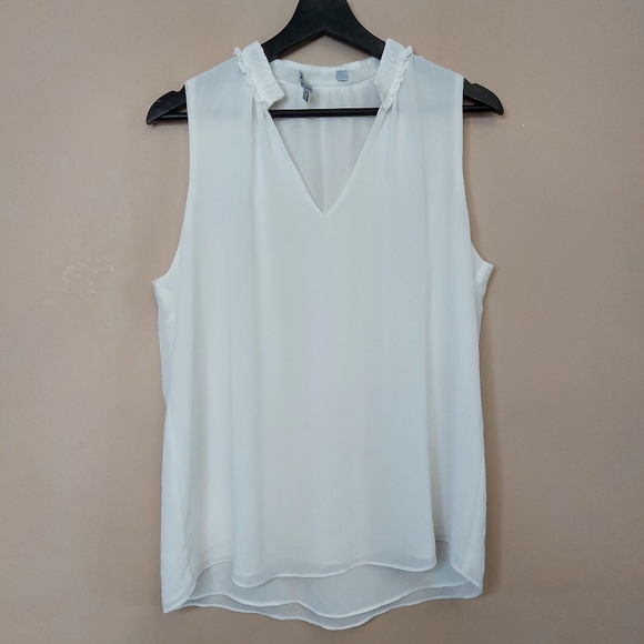 Naked Zebra sleeveless v neck ruffle neckline detail size medium - Picture 1 of 6